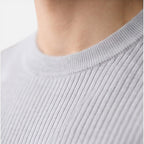 Felorro | Men’s Ribbed Knit T Shirt Slim Fit Lightweight Summer Tee