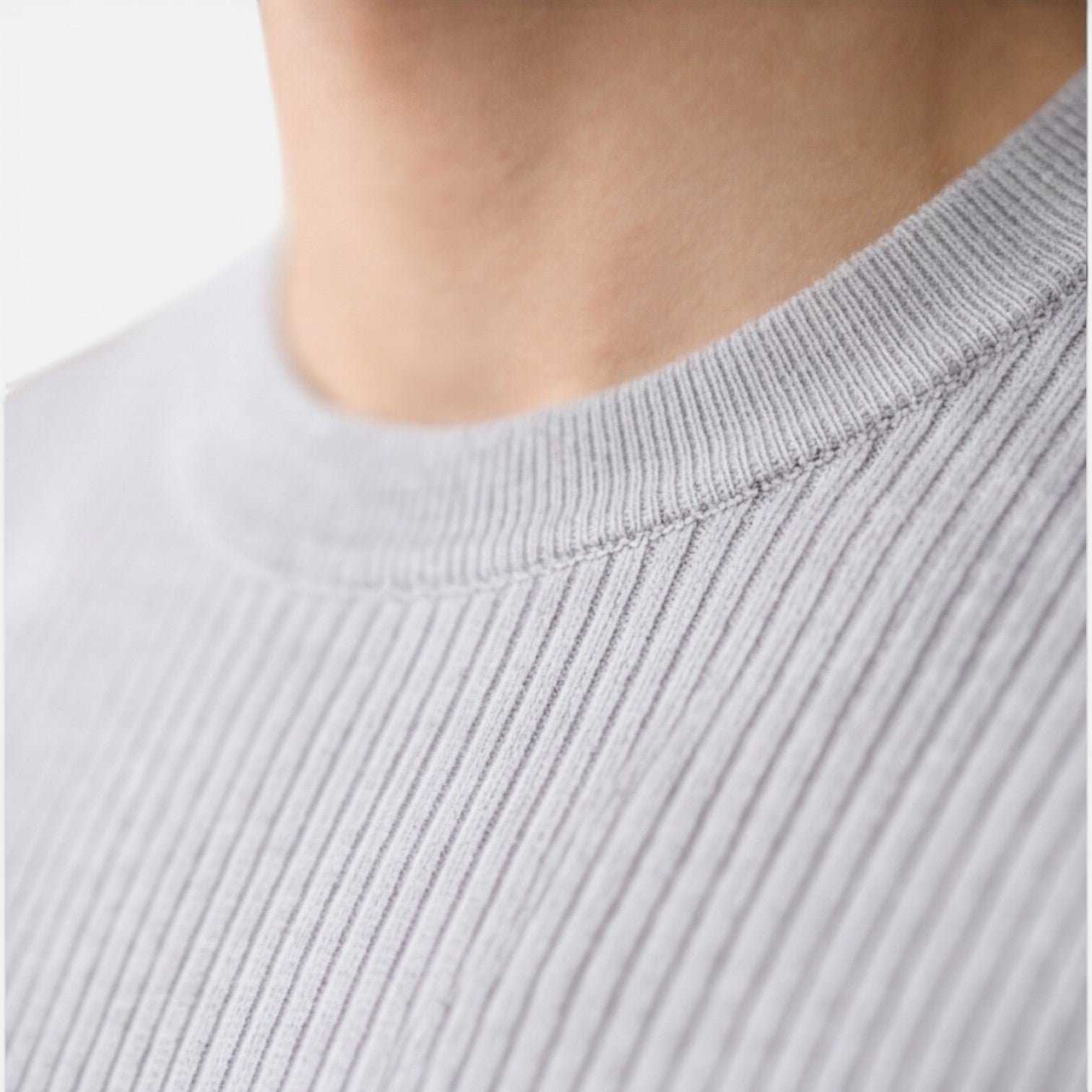 Felorro | Men’s Ribbed Knit T Shirt Slim Fit Lightweight Summer Tee