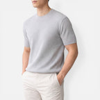 Felorro | Men’s Ribbed Knit T Shirt Slim Fit Lightweight Summer Tee