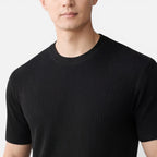 Felorro | Men’s Ribbed Knit T Shirt Slim Fit Lightweight Summer Tee