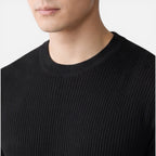 Felorro | Men’s Ribbed Knit T Shirt Slim Fit Lightweight Summer Tee
