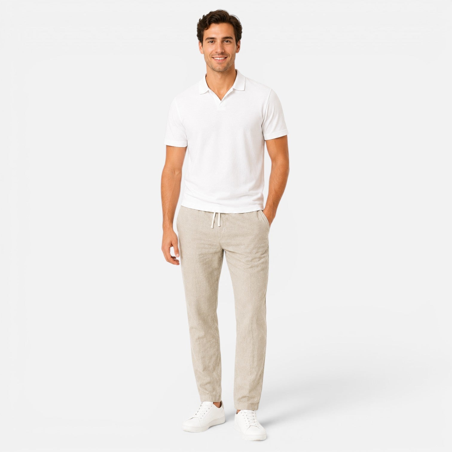 Felorro | Men’s Slim Fit Drawstring Trousers Lightweight Summer Pants