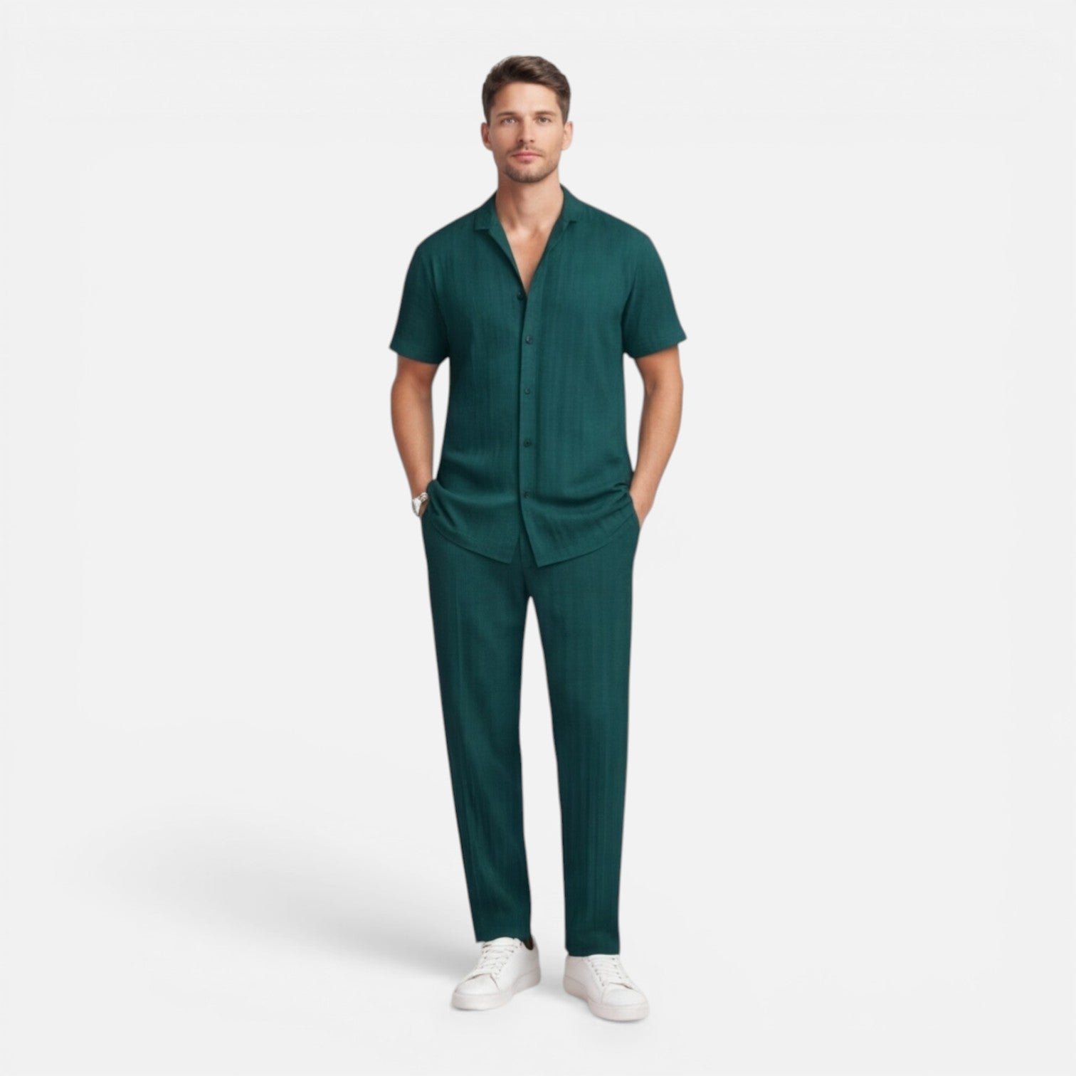 Felorro | Men’s Lightweight Co-Ord Set Short Sleeve Shirt and Trousers