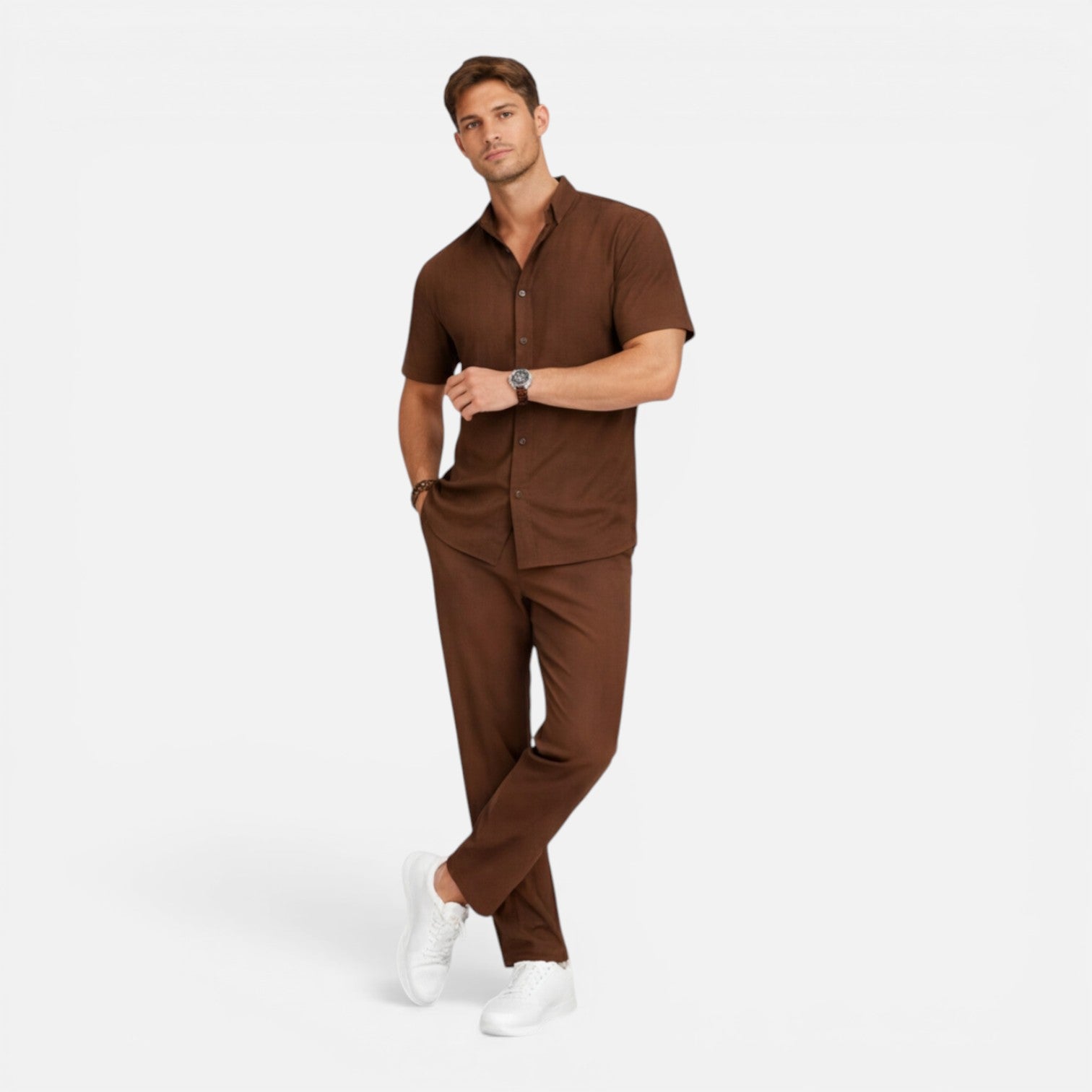 Felorro | Men’s Lightweight Co-Ord Set Short Sleeve Shirt and Trousers