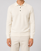 Men’s Wool Polo Sweater – Long Sleeve Knit Polo