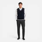 Felorro | Men’s Wool Sweater Vest V Neck Cable Knit Business Casual