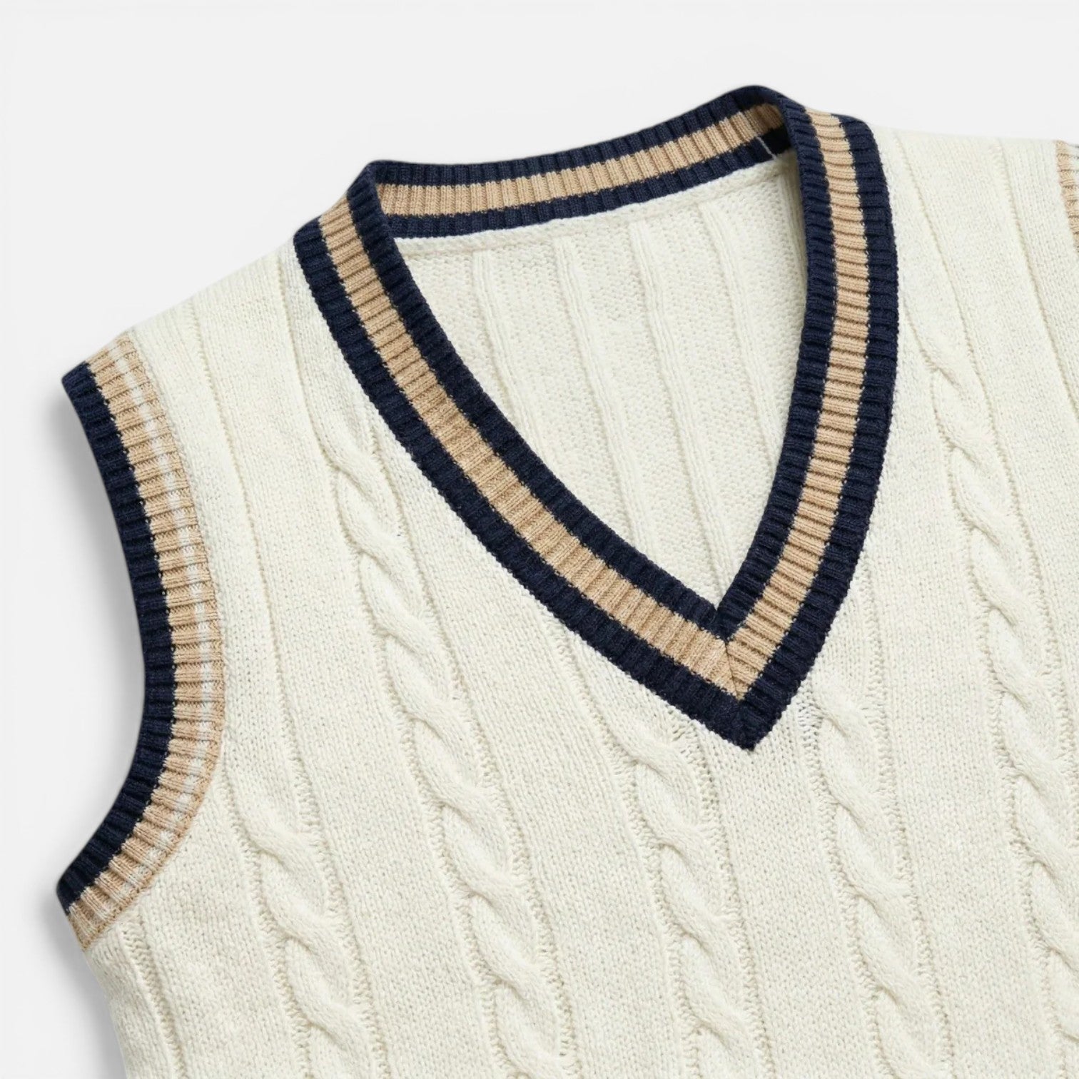 Felorro | Men’s Wool Sweater Vest V Neck Cable Knit Business Casual
