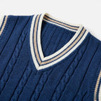 Felorro | Men’s Wool Sweater Vest V Neck Cable Knit Business Casual