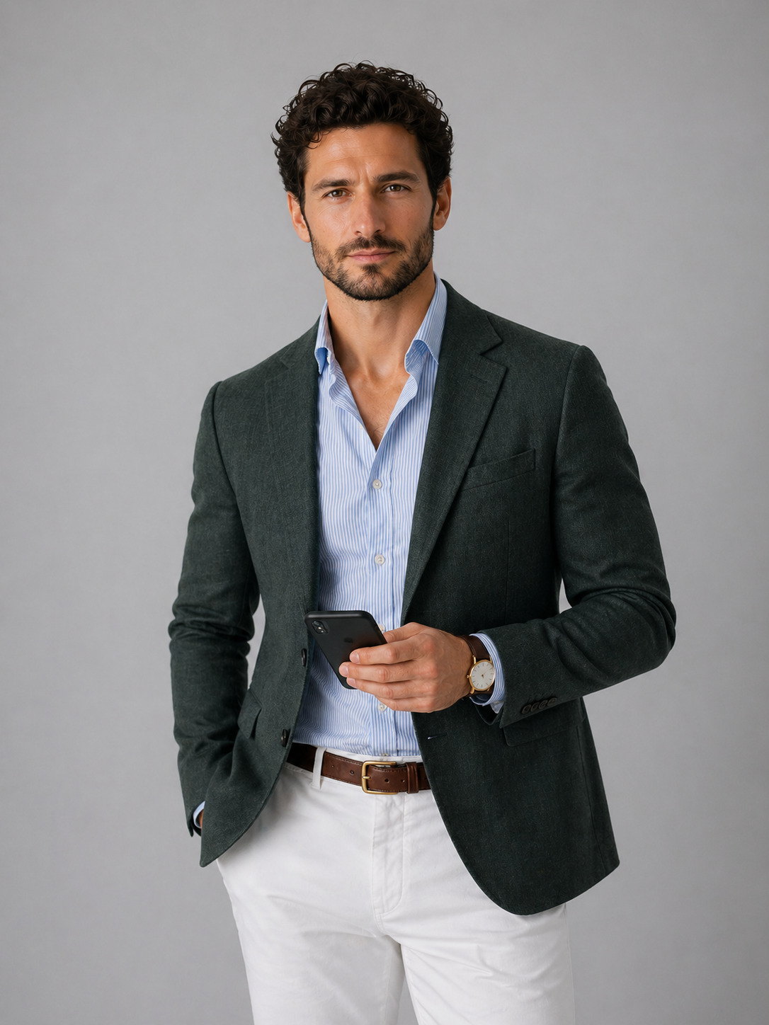 Men’s Tailored Knit Blazer for Smart Casual Wear