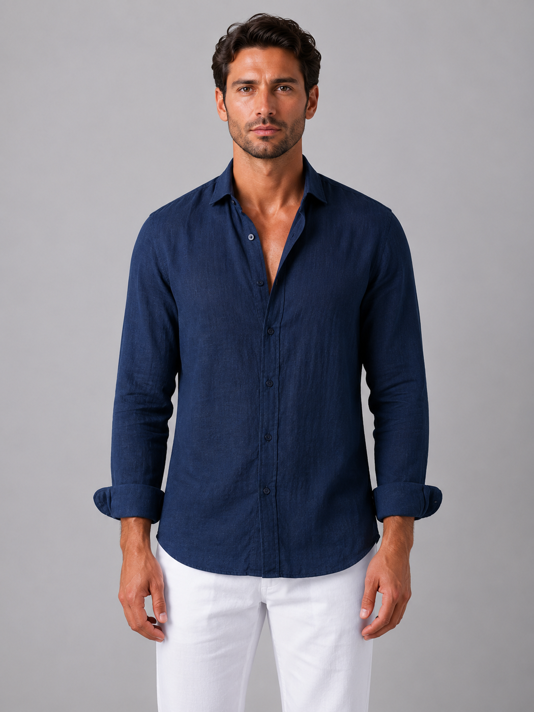 Men’s Long Sleeve Casual Button-Up Shirt