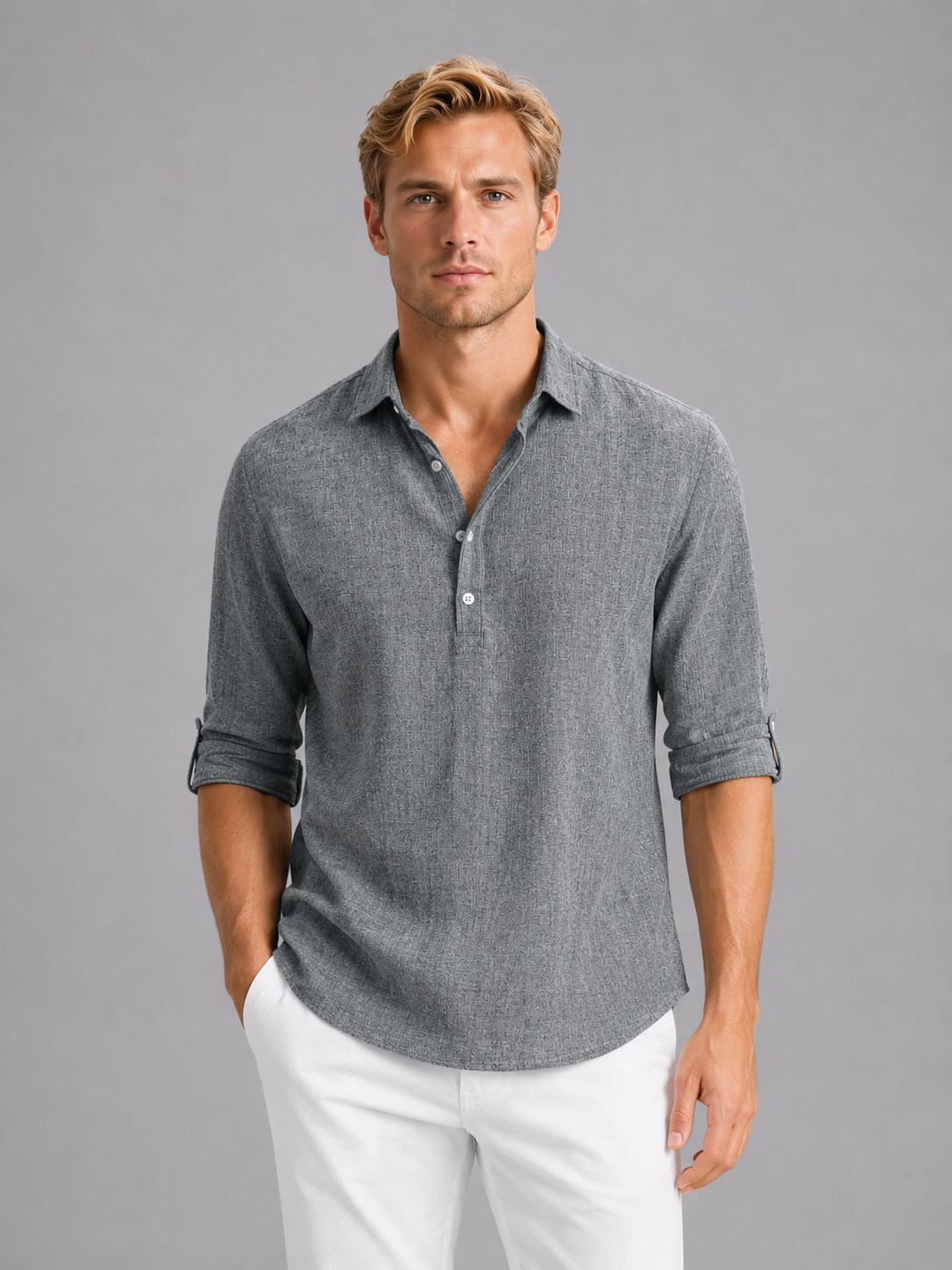 Men's Long Sleeve Casual Shirt Lightweight Summer Shirt