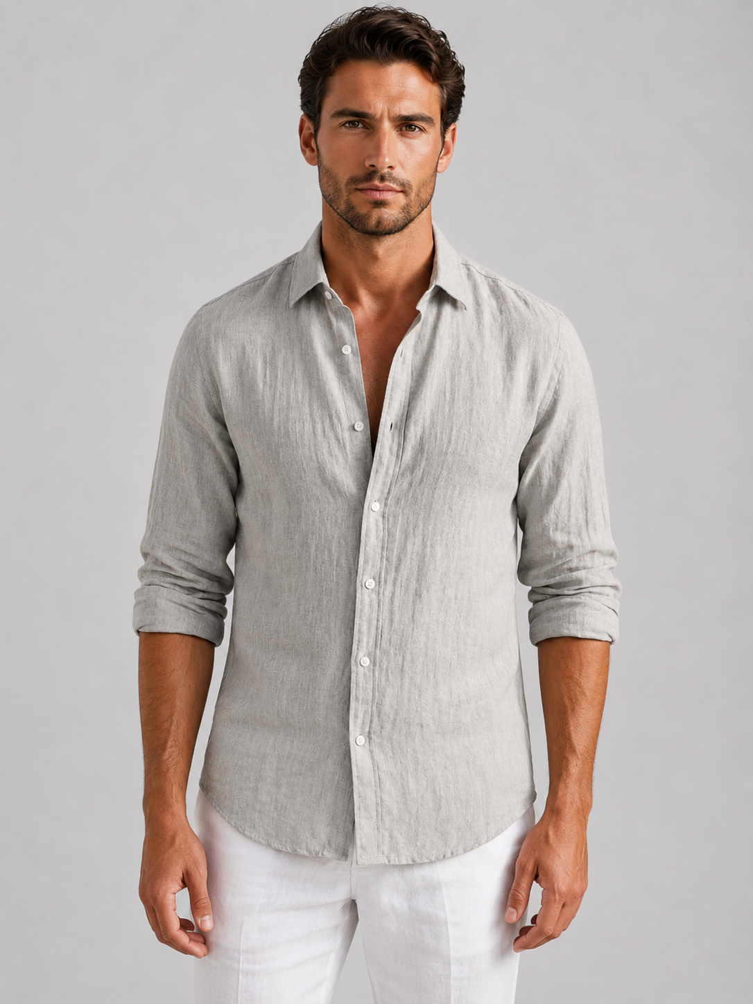 Men's Long Sleeve Casual Shirt Lightweight Summer Fit