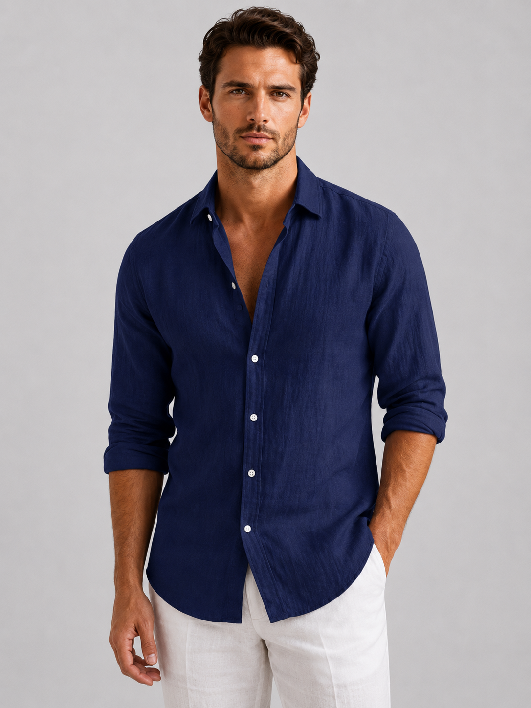 Men's Long Sleeve Casual Shirt Lightweight Summer Fit