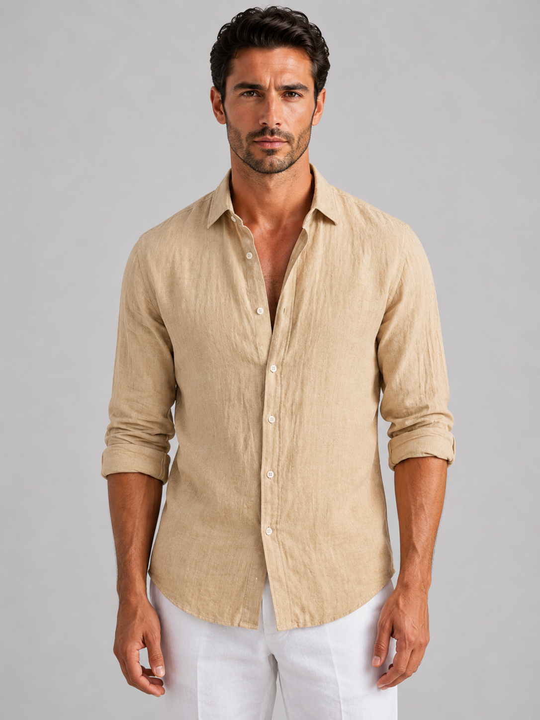Men's Long Sleeve Casual Shirt Lightweight Summer Fit