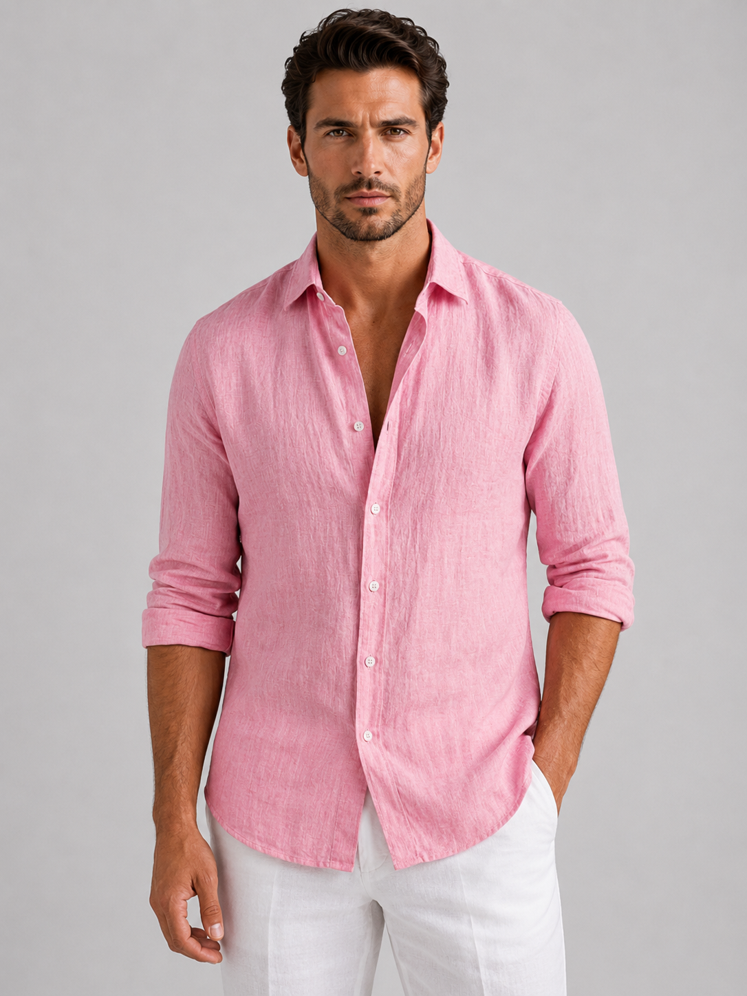 Men's Long Sleeve Casual Shirt Lightweight Summer Fit
