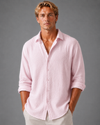 Men’s Textured Button-Up Shirt – Relaxed Summer Fit