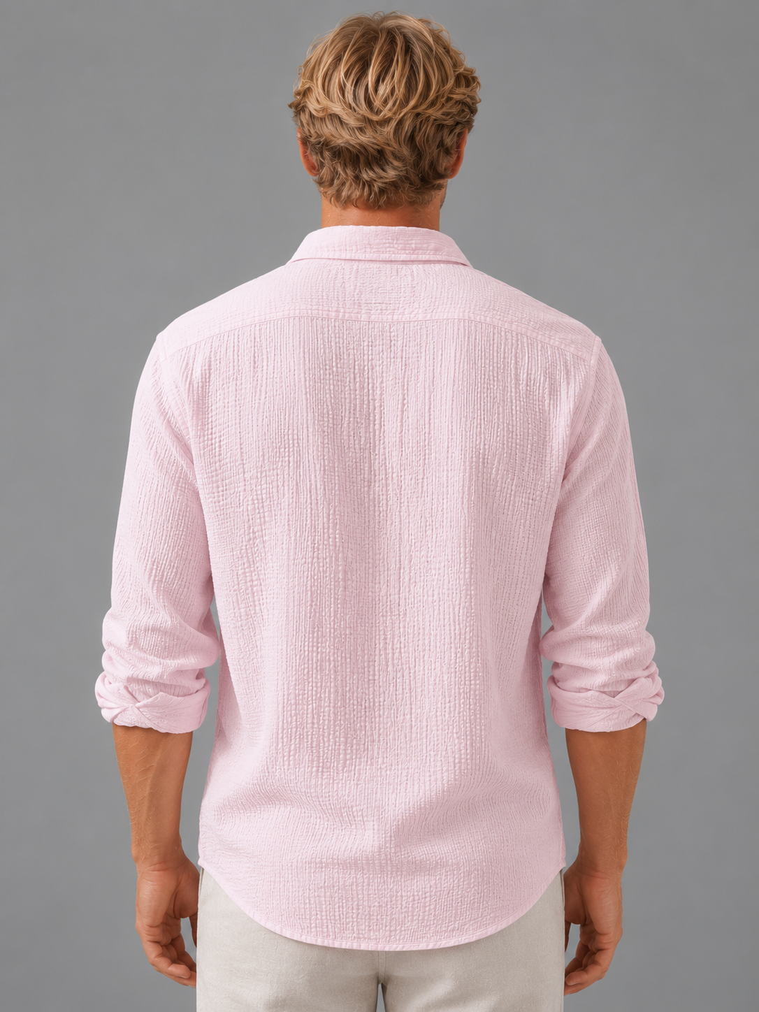 Men’s Textured Button-Up Shirt – Relaxed Summer Fit