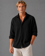Men’s Textured Button-Up Shirt – Relaxed Summer Fit