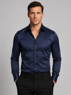 Men’s Slim Fit Stretch Dress Shirt – Tailored Business Casual Fit