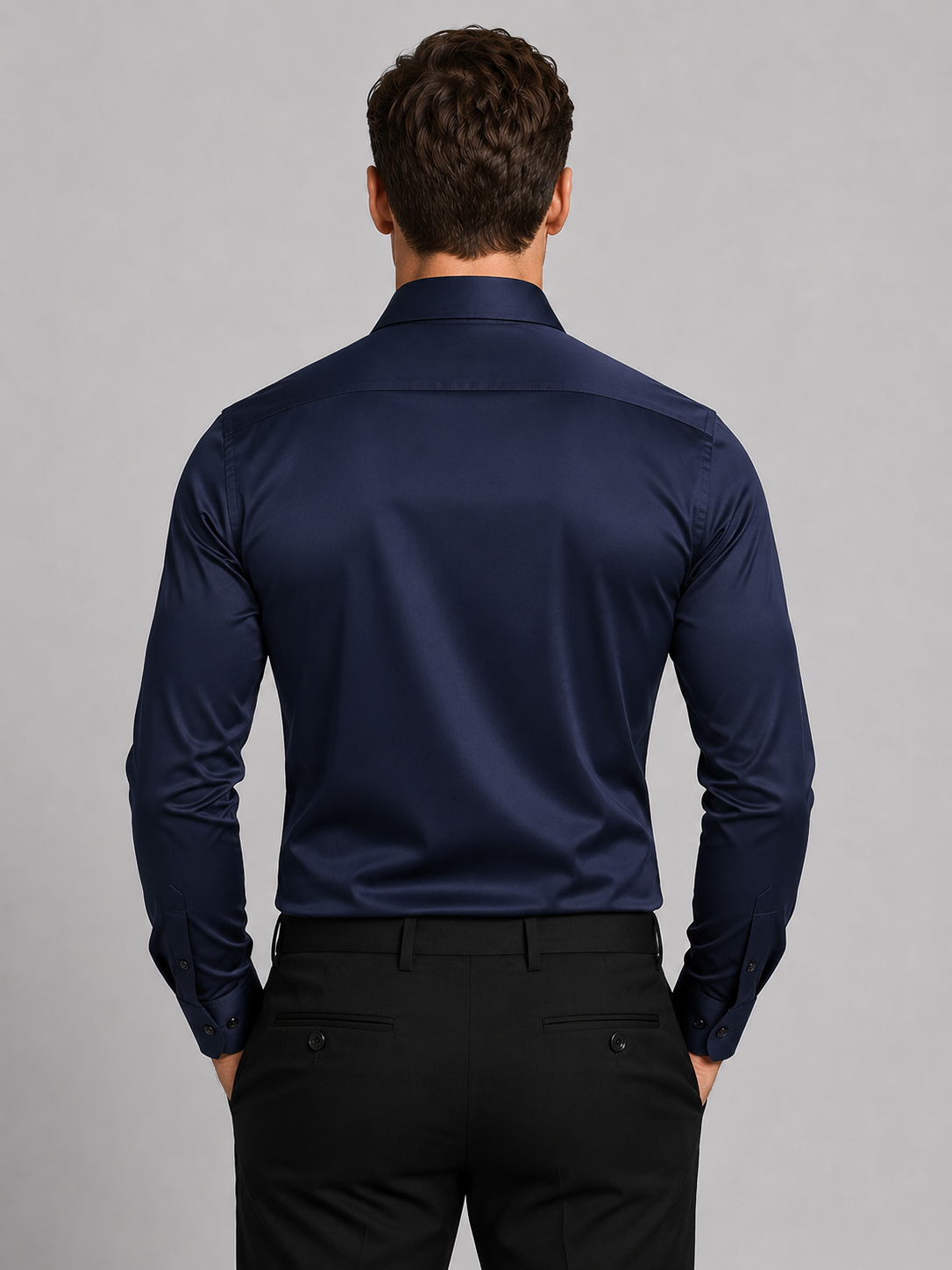 Men’s Slim Fit Stretch Dress Shirt – Tailored Business Casual Fit