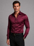 Men’s Slim Fit Stretch Dress Shirt – Tailored Business Casual Fit
