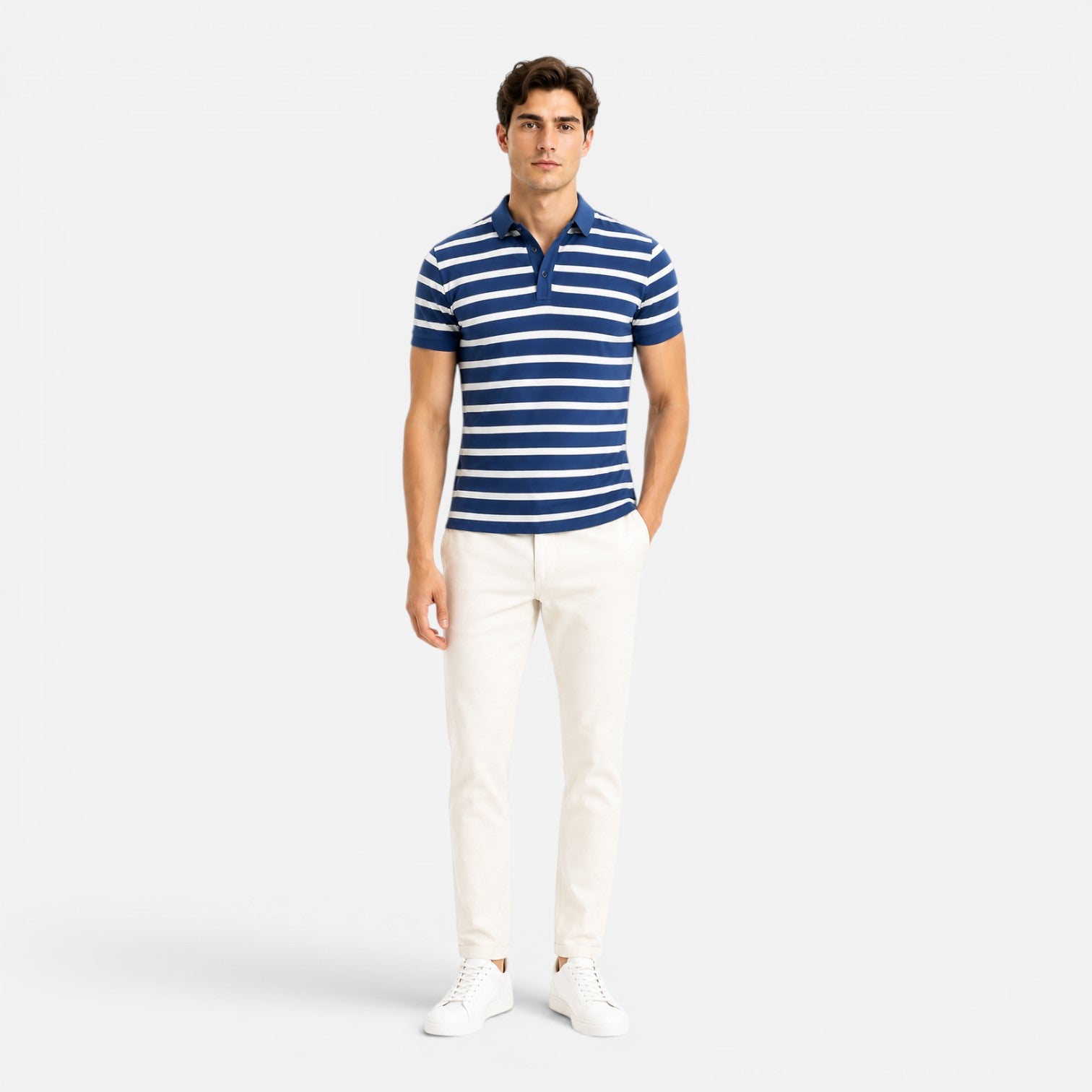 Felorro | Men’s Premium Polo Shirt Breathable Comfort Slim Fit Striped