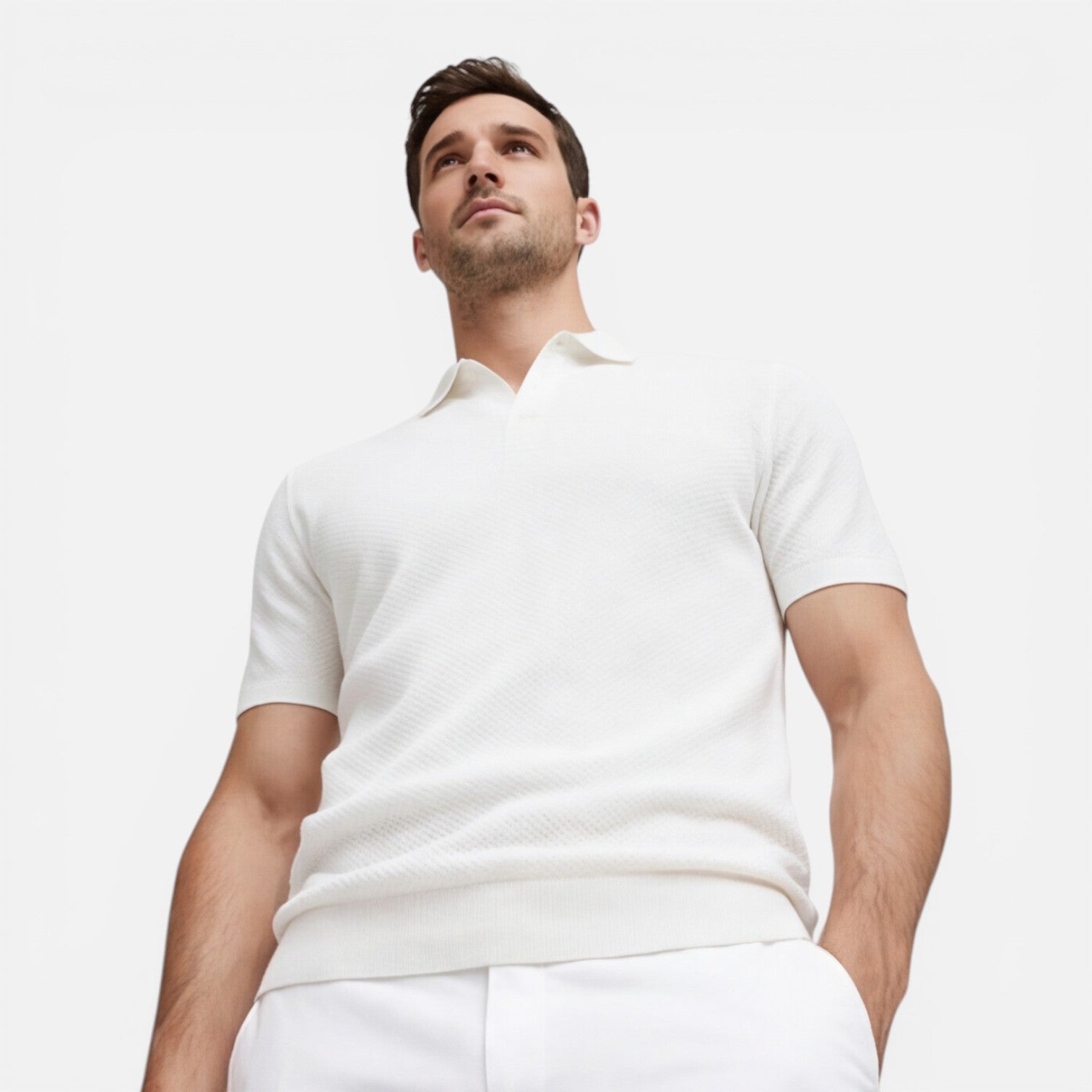 Felorro | Men’s Slim Fit Knit Polo Shirt Lightweight Breathable Wear