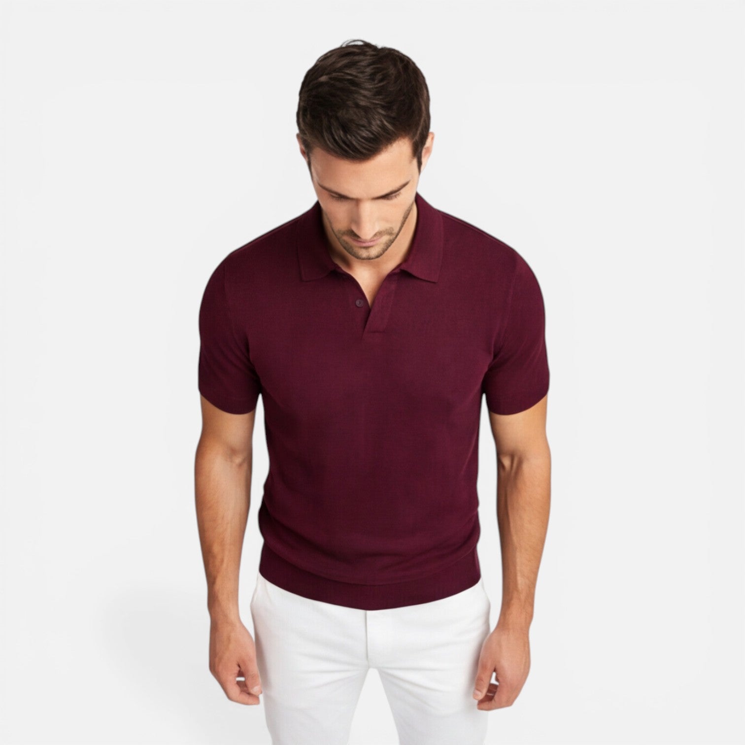 Felorro | Men’s Slim Fit Knit Polo Shirt Lightweight Breathable Wear
