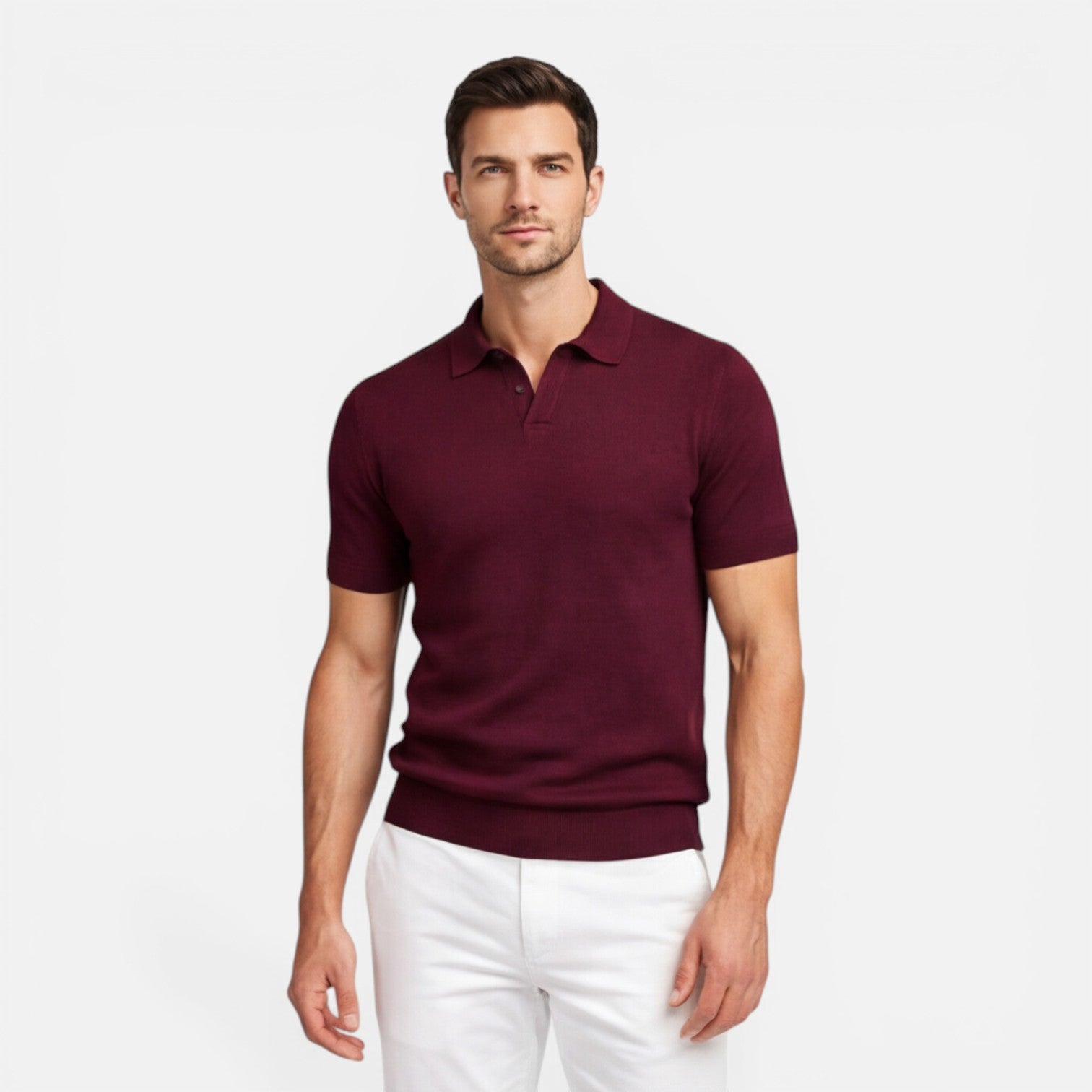 Felorro | Men’s Slim Fit Knit Polo Shirt Lightweight Breathable Wear