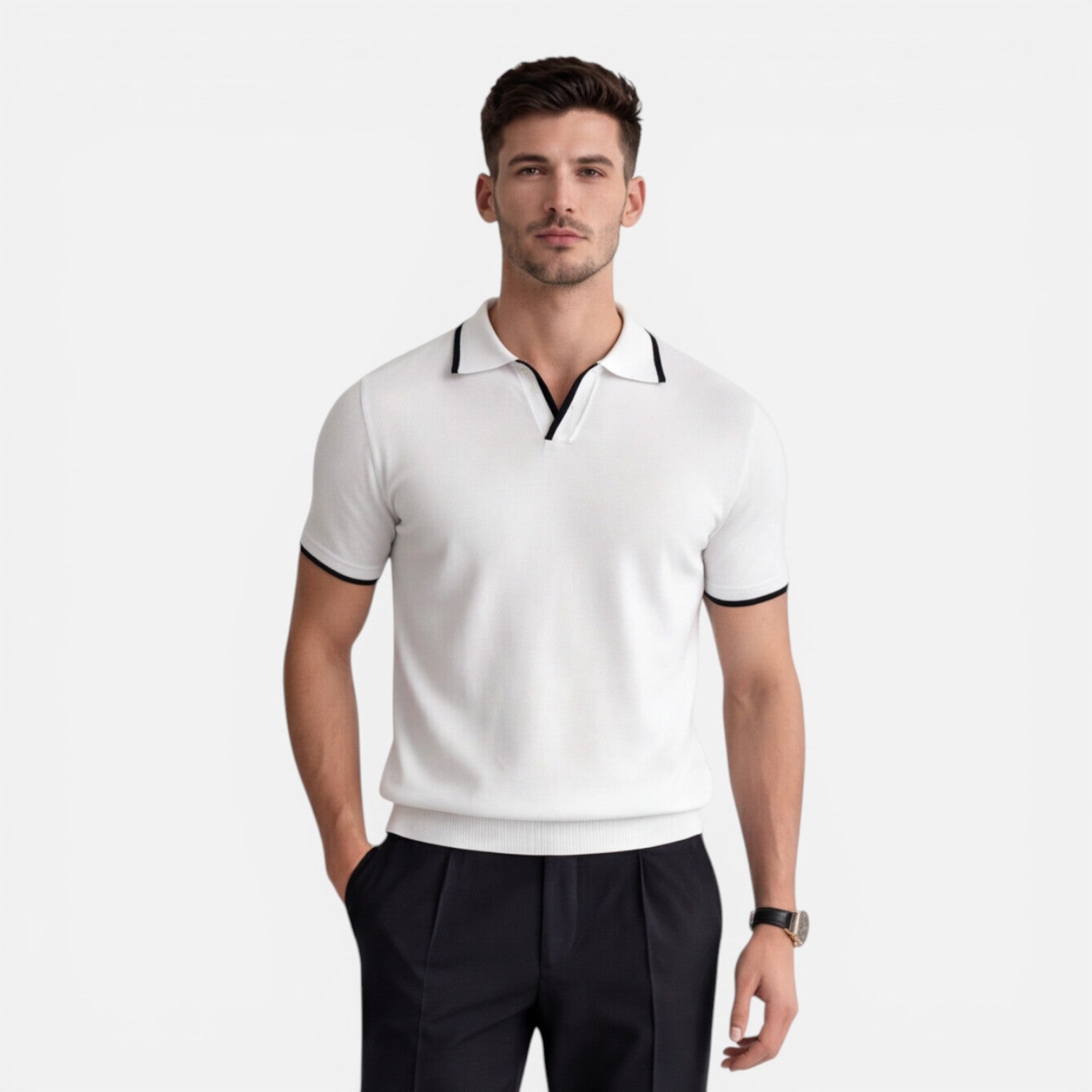 Felorro | Men’s Slim Fit Summer Polo Shirt Lightweight Breathable Knit