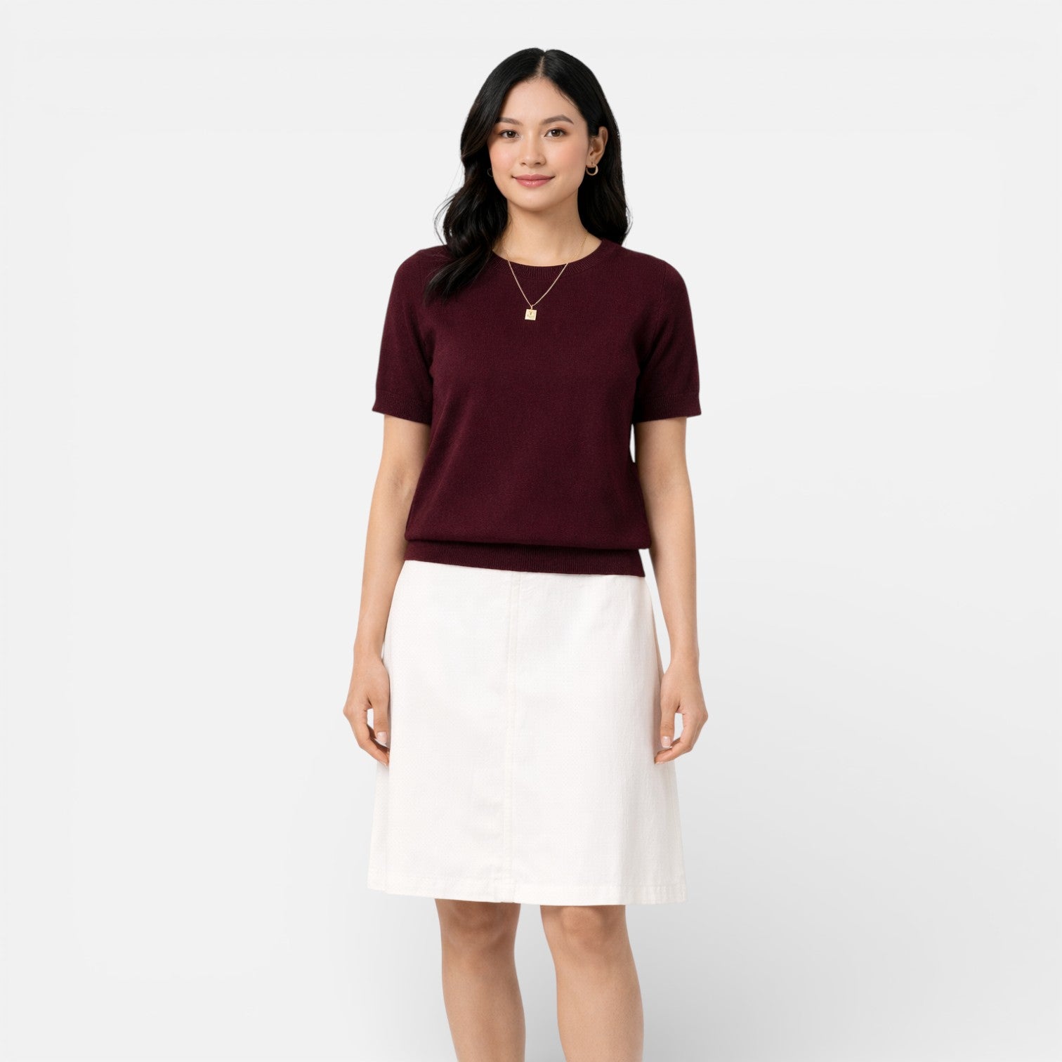 Women’s Knit Top Wool Blend Comfortable Classic Fit