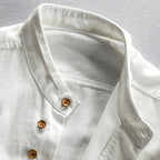 Men's Mandarin Collar Shirt Casual Long Sleeve Button Up