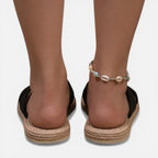 Felorro | Women’s Espadrille Cross Strap Sandals – Comfort Slip On Slides