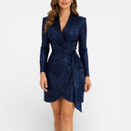 Felorro | Women’s Sequin Blazer Dress Wrap Mini Elegant