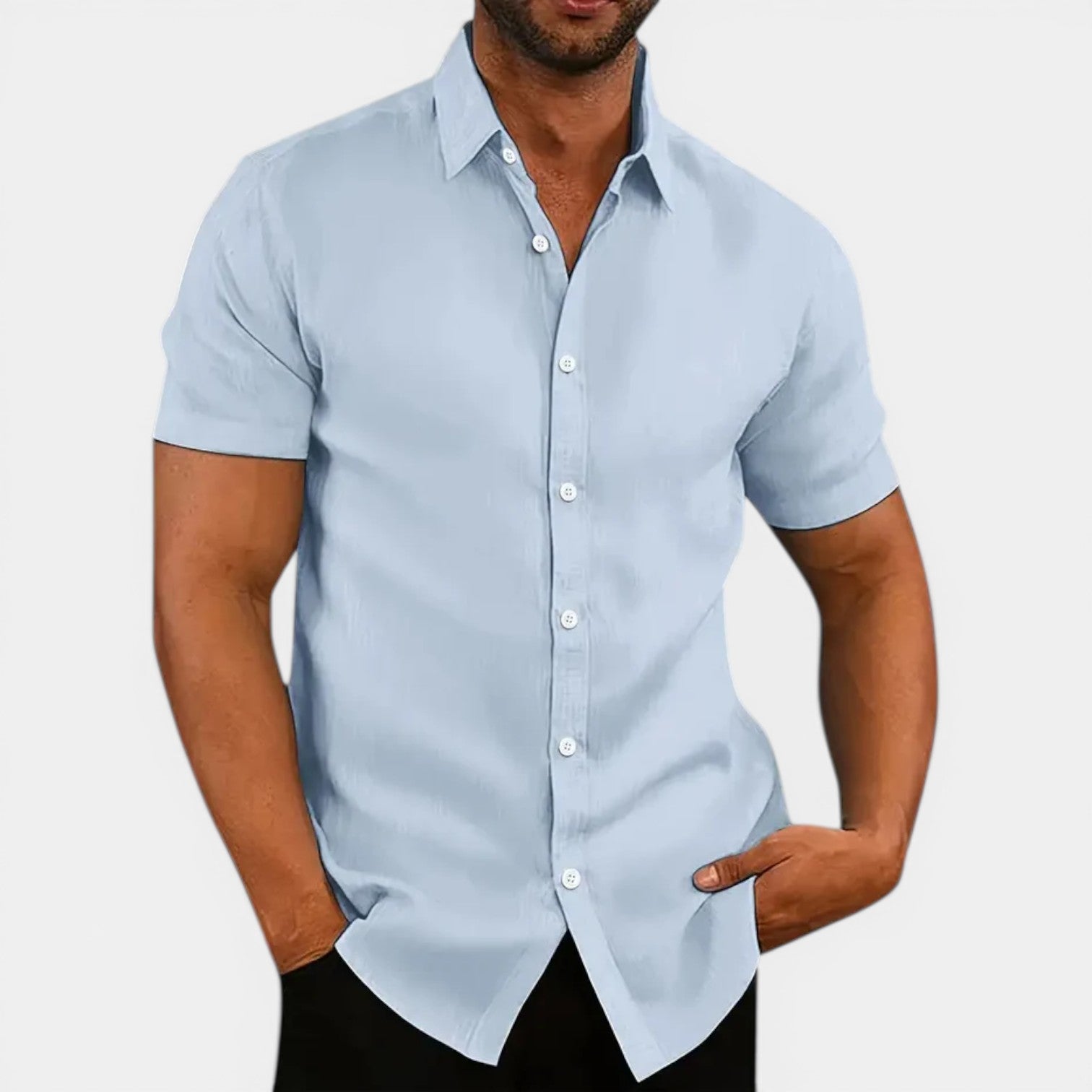 Felorro | Men’s Short Sleeve Shirt Breathable Lightweight Summer Slim Fit