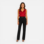 Felorro | Women’s Satin Blouse Sleeveless V Neck Elegant Silky Top