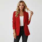 Women's Casual Blazer Jacket Single Button Work Blazer
