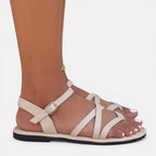 Felorro | Women’s Strappy Toe Loop Flat Sandals – Ankle Strap