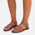 Felorro | Women’s Strappy Toe Loop Flat Sandals – Ankle Strap