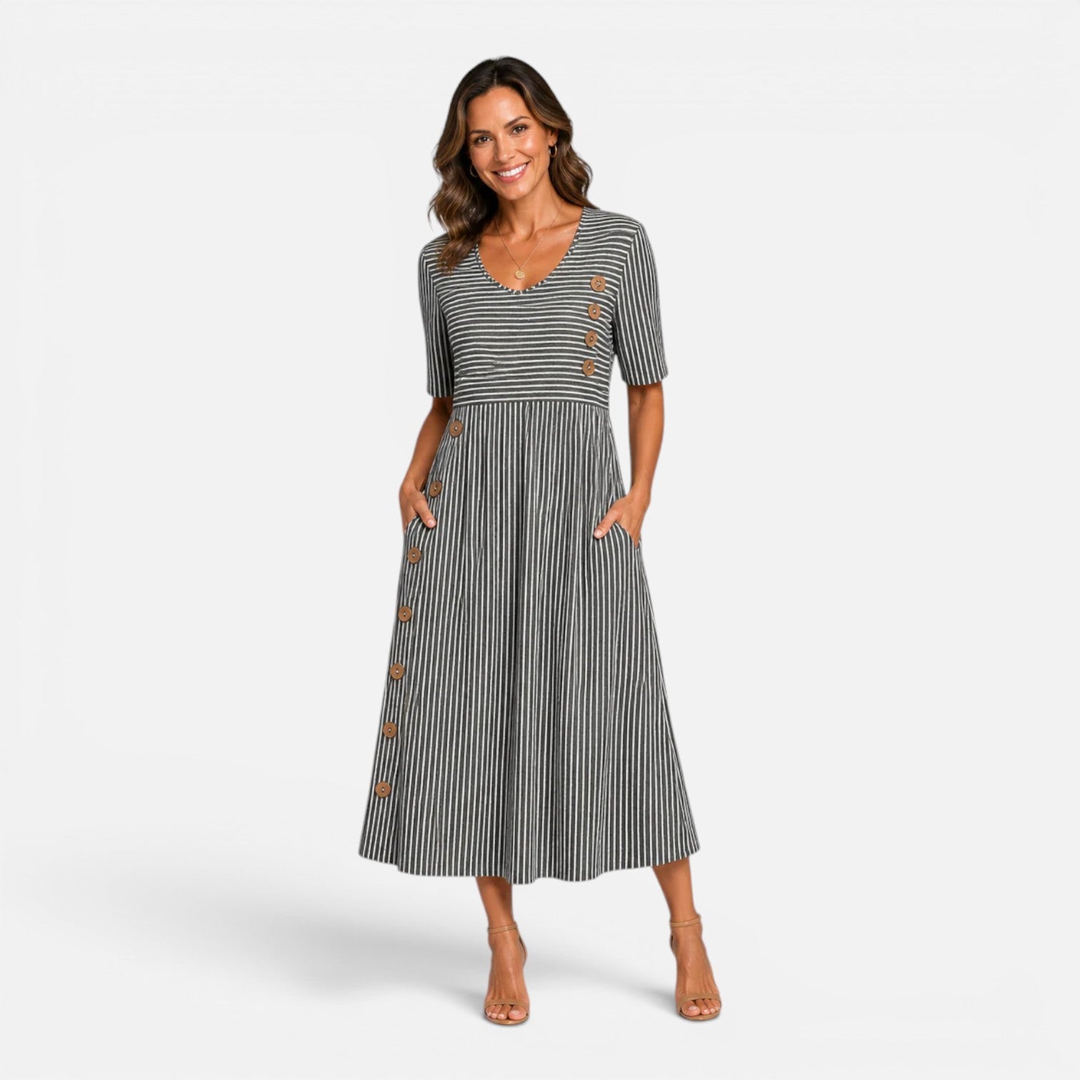 Felorro | Striped Midi Dress