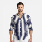Felorro | Men’s Striped Cotton Shirt Breathable Slim Fit Classic Style