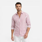 Felorro | Men’s Striped Cotton Shirt Breathable Slim Fit Classic Style