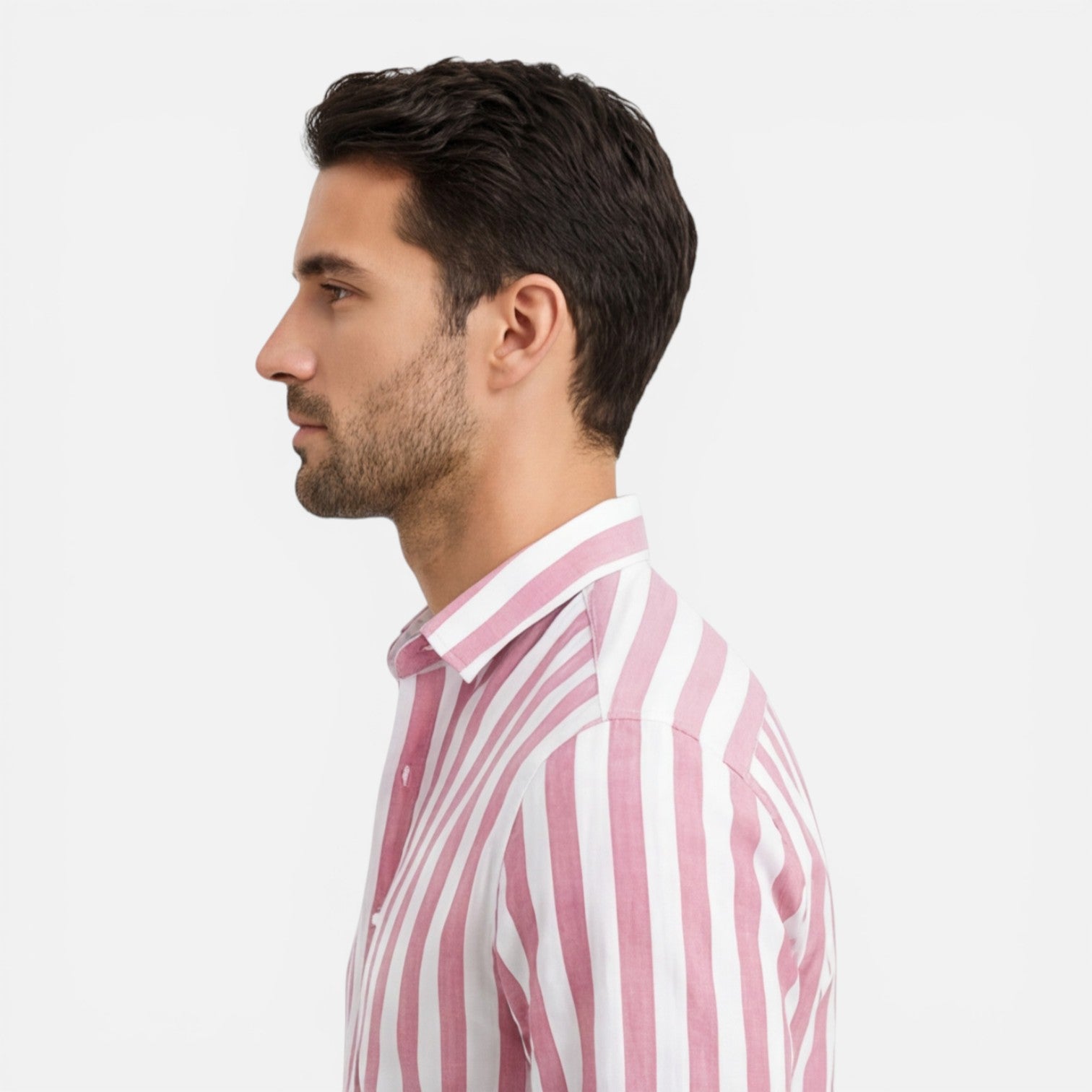 Felorro | Men’s Striped Cotton Shirt Breathable Slim Fit Classic Style