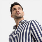 Felorro | Men’s Striped Cotton Shirt Breathable Slim Fit Classic Style