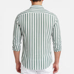 Felorro | Men’s Striped Cotton Shirt Breathable Slim Fit Classic Style