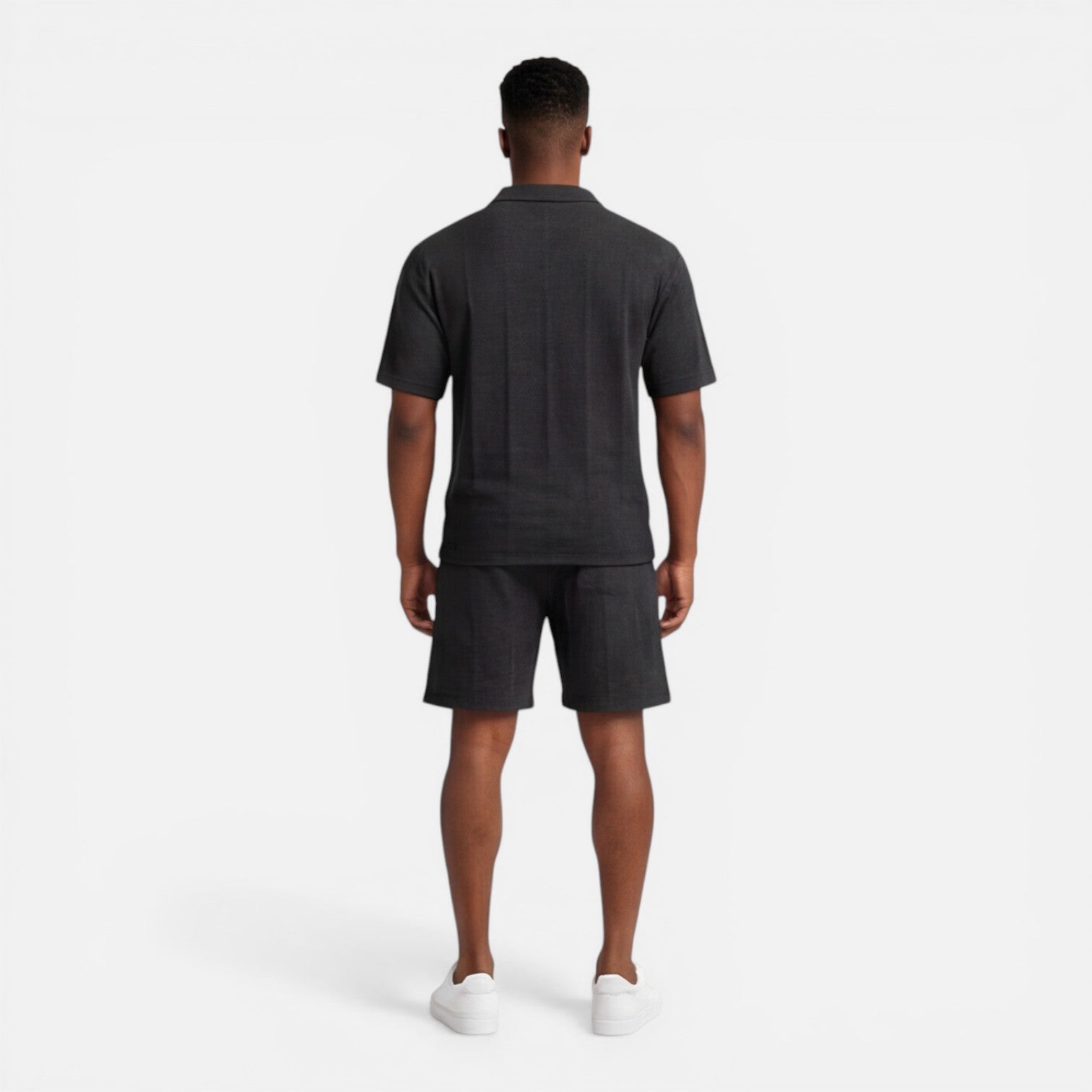 Felorro | Men’s Structured Knit Polo Shorts Set Breathable Summer Luxury