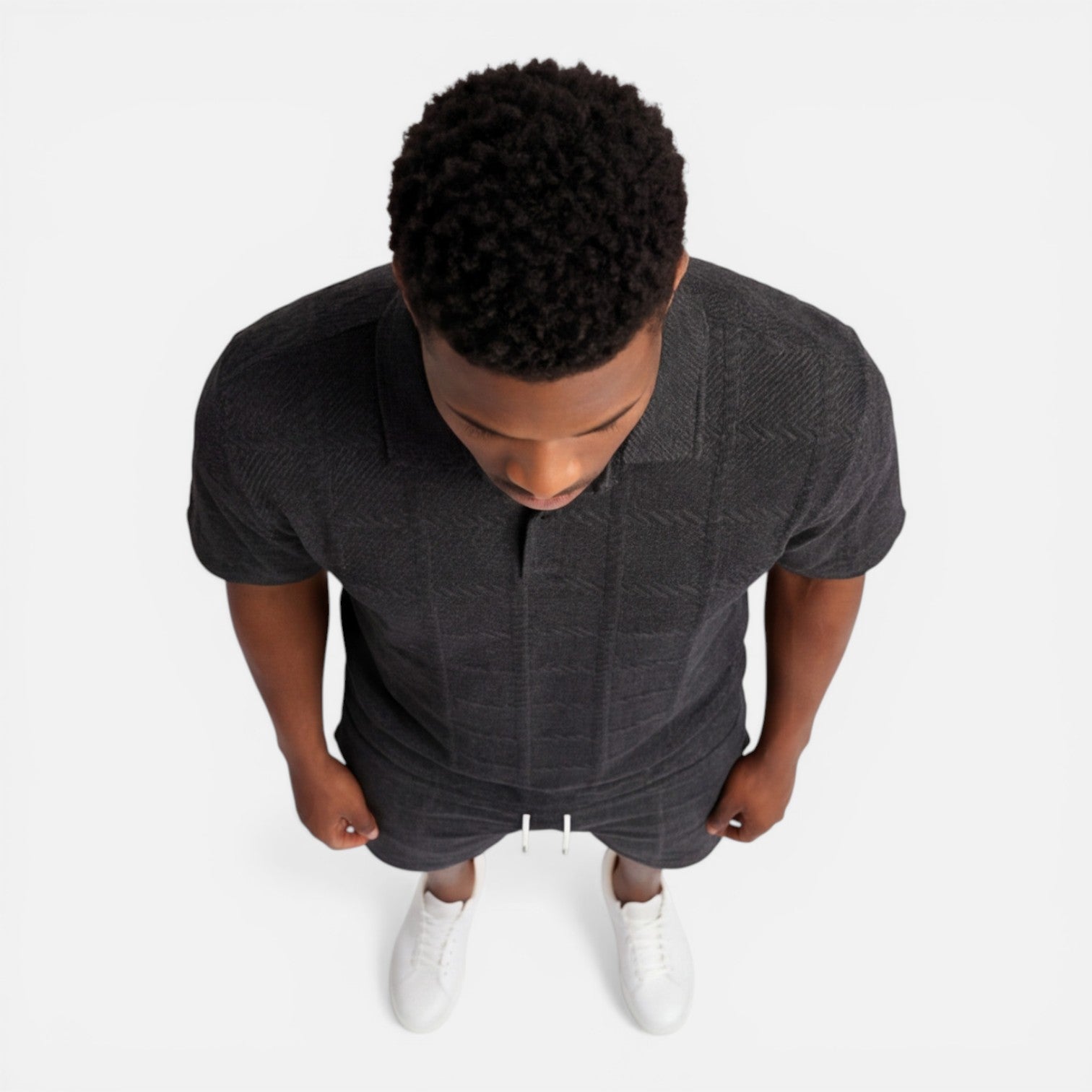 Felorro | Men’s Structured Knit Polo Shorts Set Breathable Summer Luxury