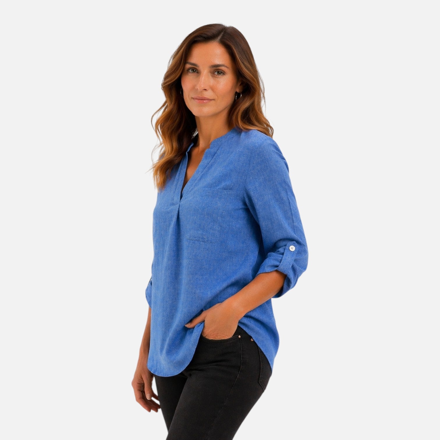 Felorro | Women’s Elegant V Neck Long Sleeve Blouse Dressy Casual Top