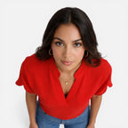 Felorro | Women’s Chiffon Blouse V-Neck Lightweight Summer Casual Top
