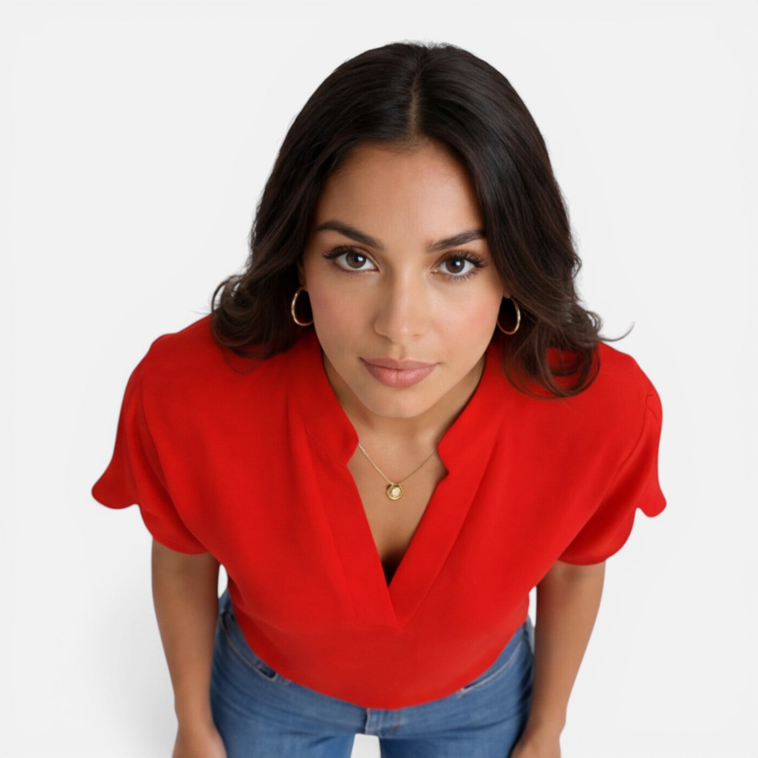 Felorro | Women’s Chiffon Blouse V-Neck Lightweight Summer Casual Top